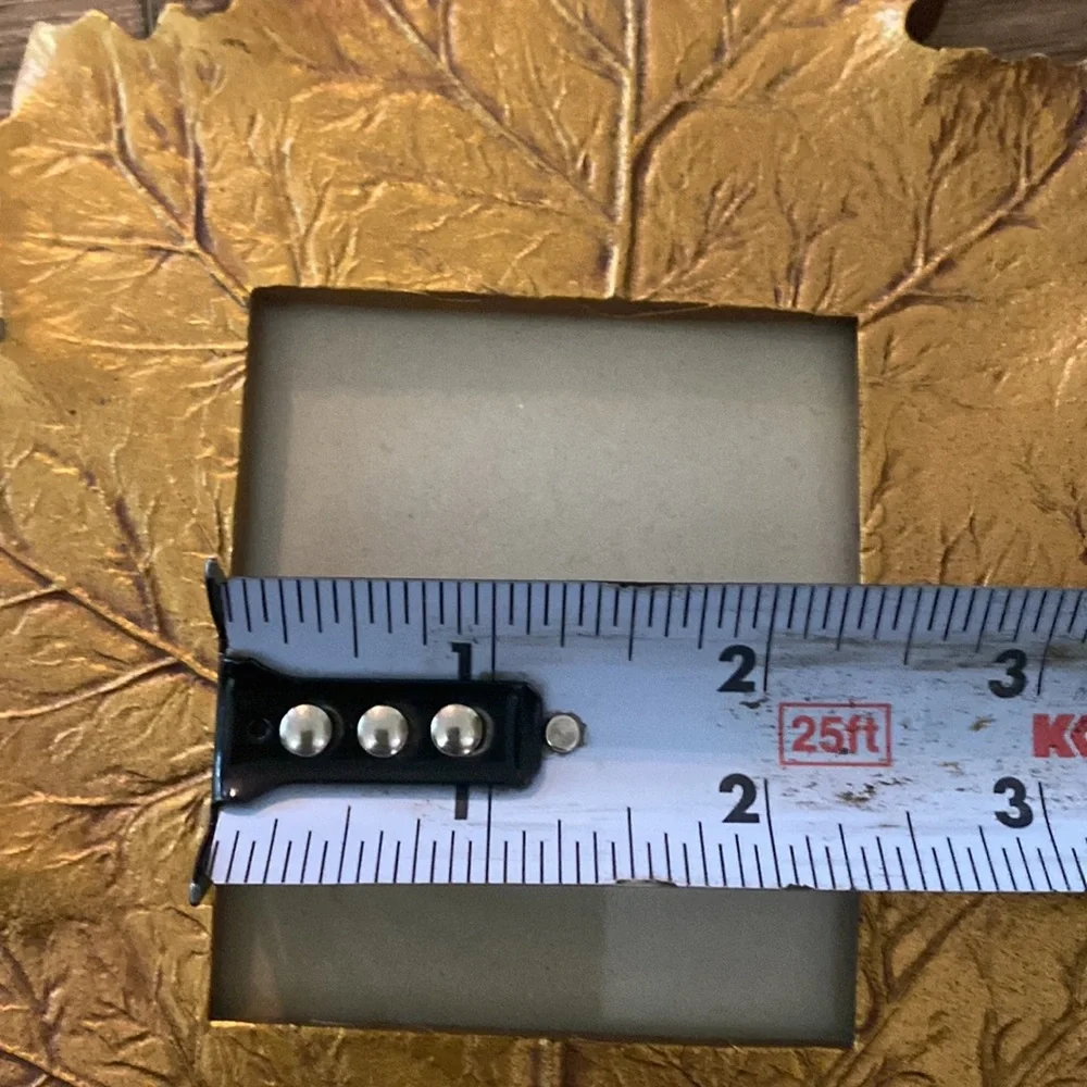 Small Photo Frame In the Shape Of A Leaf, Gold leaf, Frame With Glass. Autumn